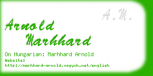 arnold marhhard business card